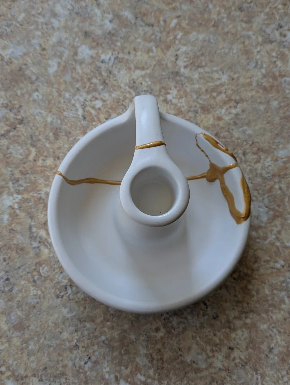 Kintsugi Ceramic Taper Candle Holder